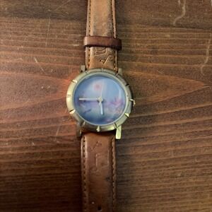 Timex Disney Winnie the Pooh Gold Tone Leather Band‎ Collectible Watch Untested